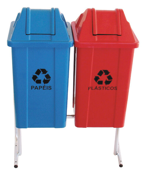 ST14 – CONJUNTO PARA COLETA SELETIVA COM 2 CESTOS DE 60L – JSN